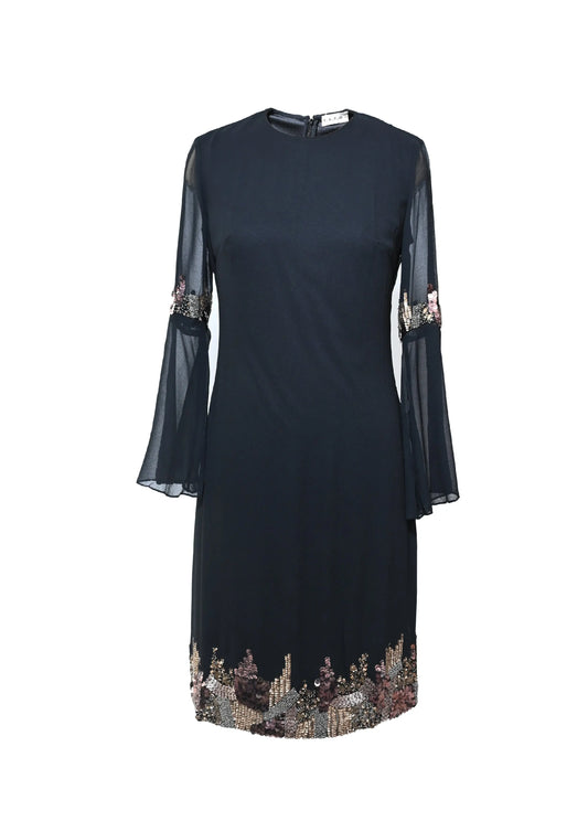 Bell sleeve reshmi dress-black - TBFO