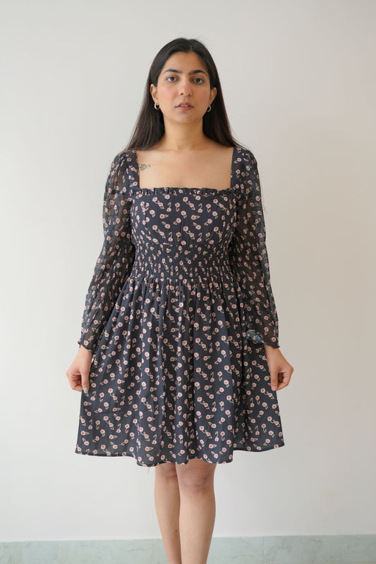 Short small print midi dress - TBFO