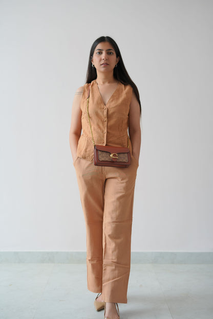 Solid vest linen coord