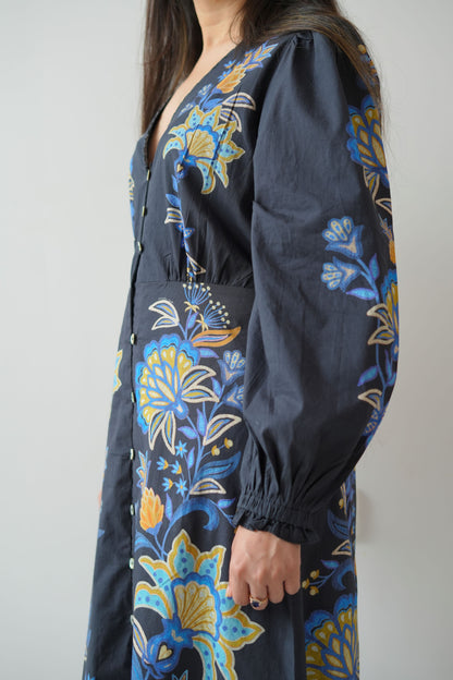 Floral fusion shirt dress