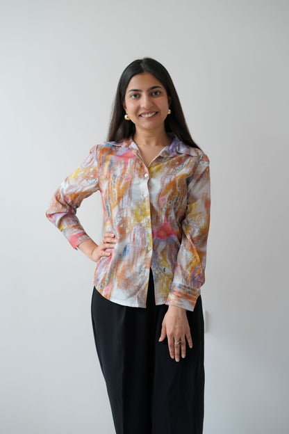 Multi colour satin shirt