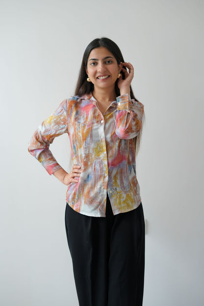 Multi colour satin shirt