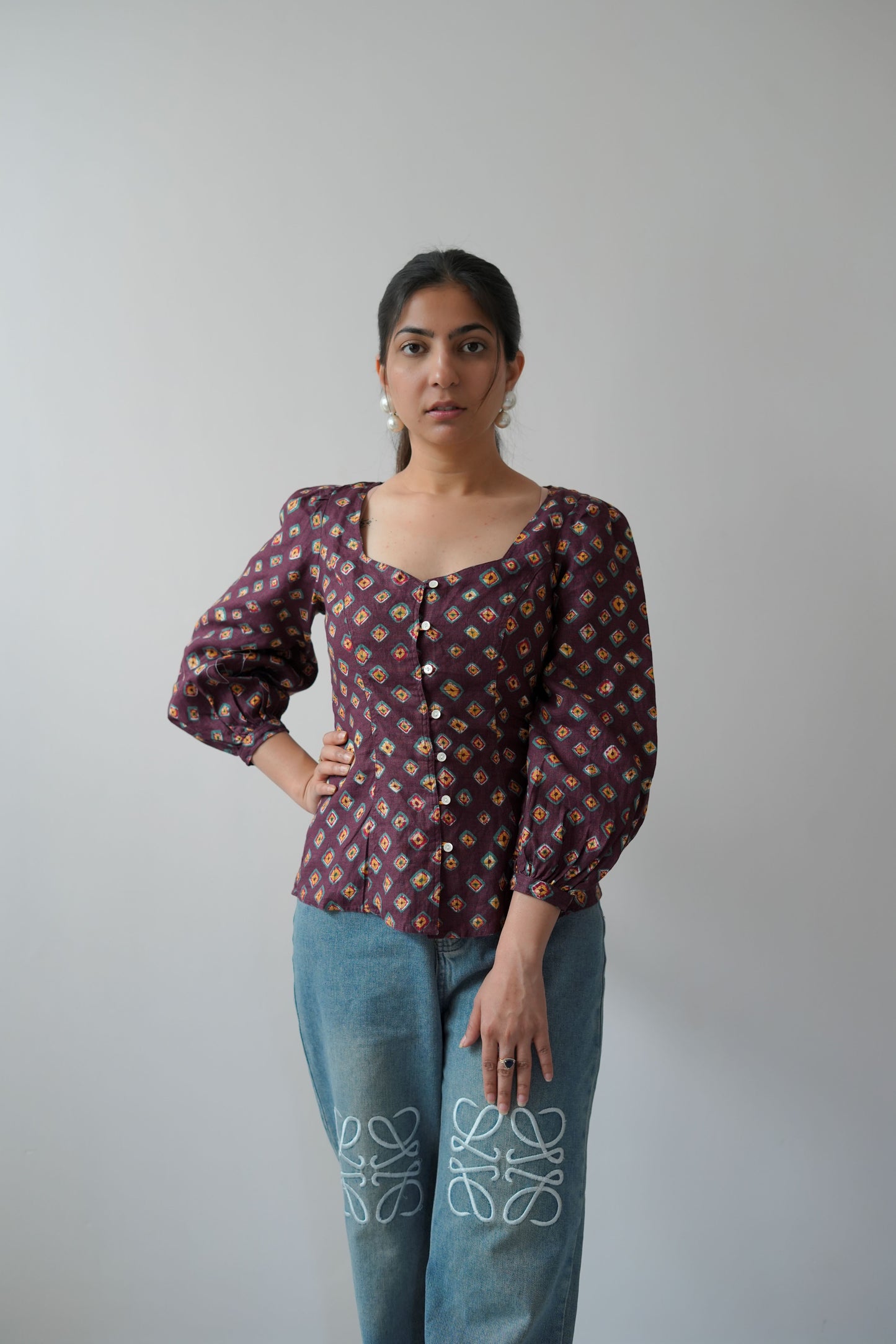 Small flower print top