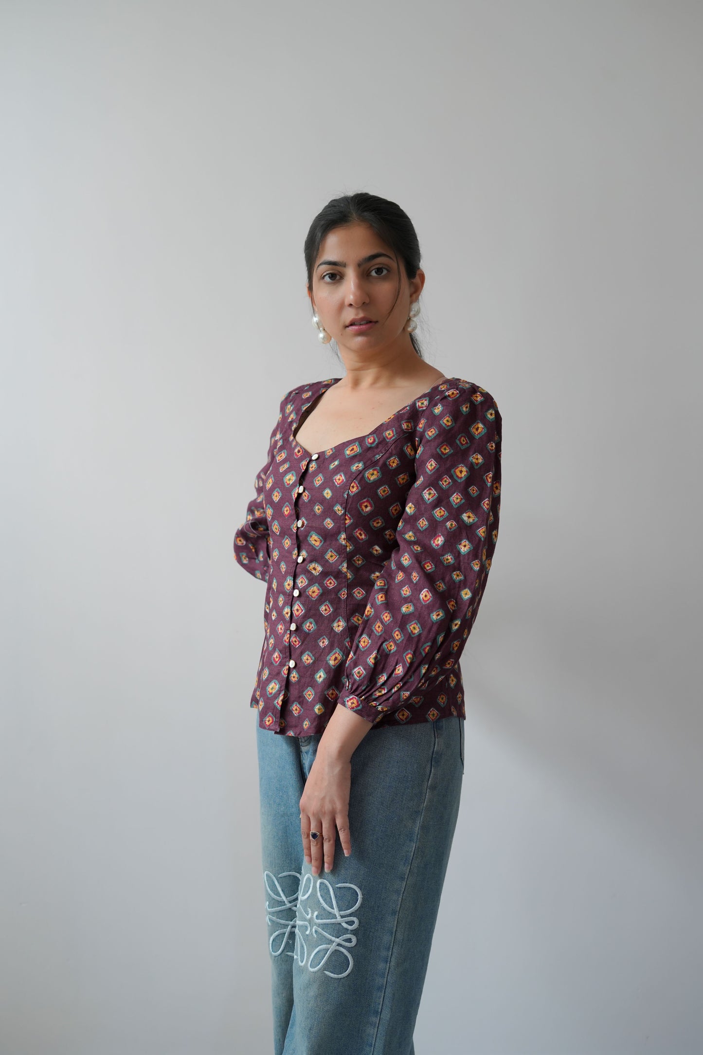 Small flower print top