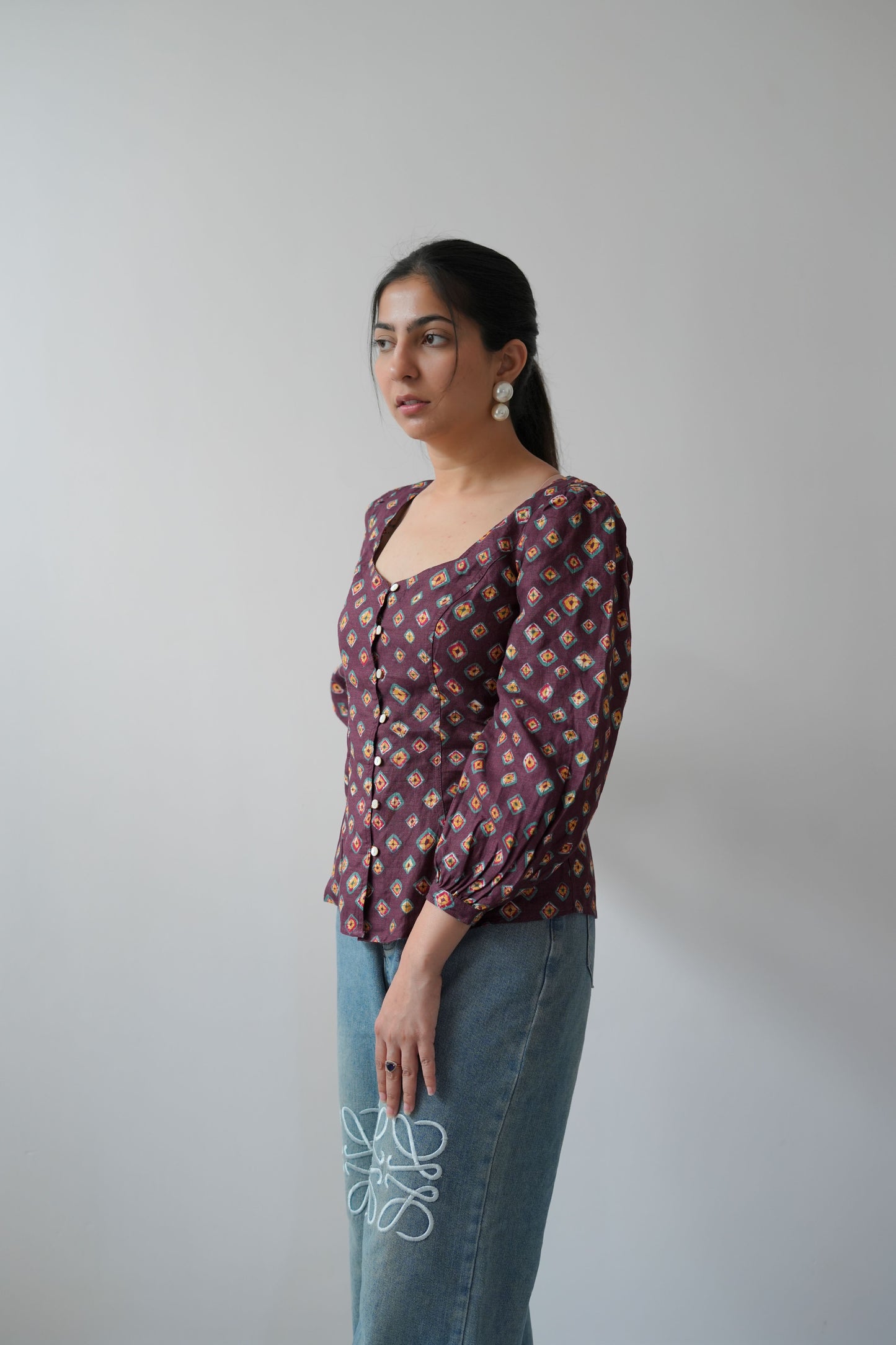 Small flower print top