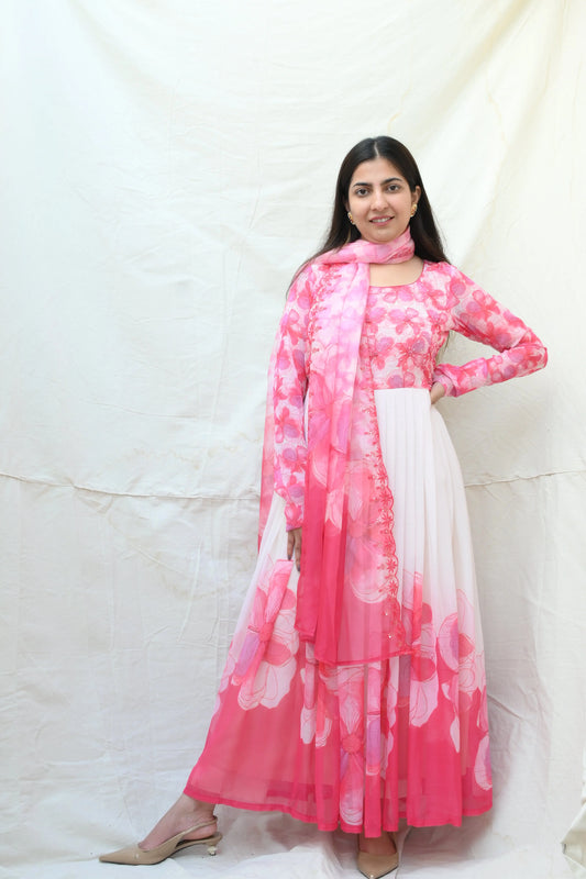 Blush pink Anarkali set - TBFO