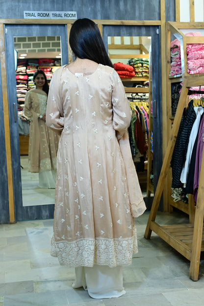 Peach anarkali set - TBFO